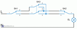 Схема включения перекрестного переключателя
