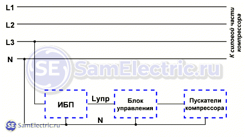 Схема подключения источника бесперебойного питания