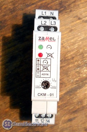 Реле контроля фаз Замель CKM-01. Внешний вид