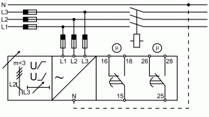 Схема подключения реле напряжения от Carlo Gavazzi