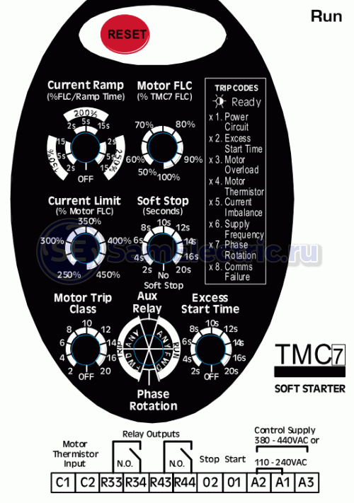 SoftStarter Toshiba TMC7 - передняя панель