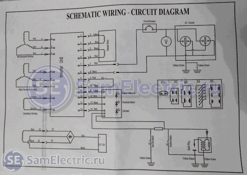 Электрическая схема инверторного генератора Электроприбор БЭГ-3100