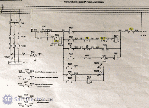 Схема управления насосом подпитки теплотрассы