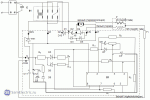 Фен Интерскол ФЭ-2000. Плата DB3011. Схема принципиальная